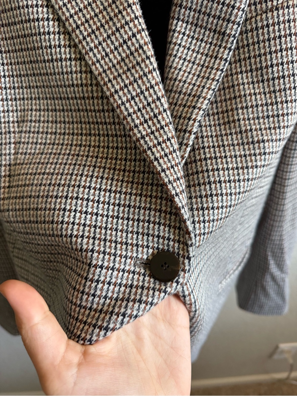 Theory Staple Blazer Houndstooth Eco Knit Academia Preppy Business Lightweight - Picture 4 of 10